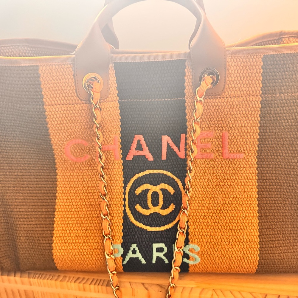 Chanel Multicolor Striped Tote